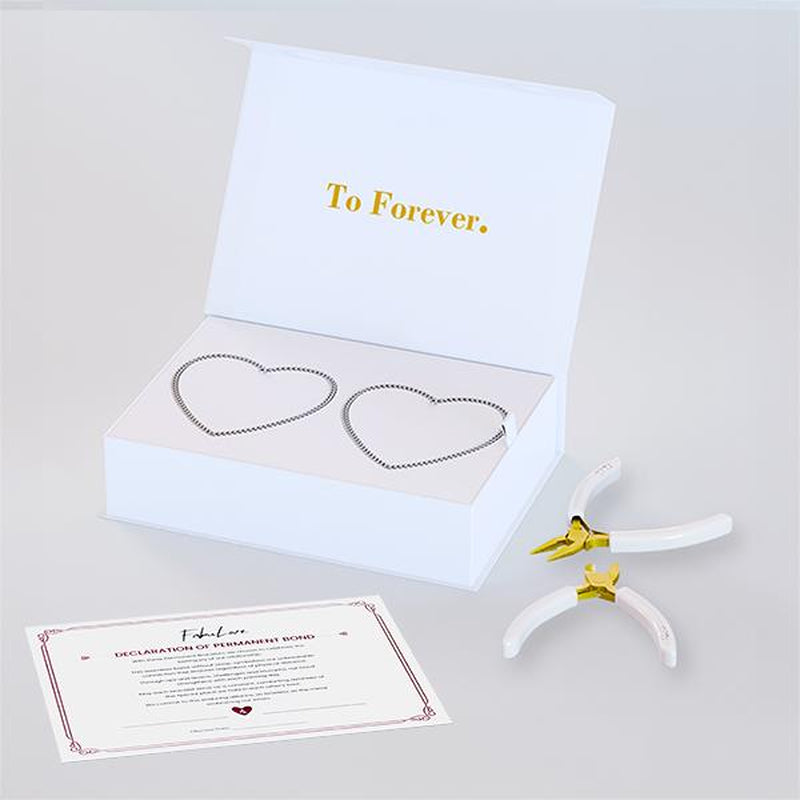 Fabulove Permanent Couple'S Bracelet Kit - DIY Forever Bracelets for Couples - Stainless Steel Infinity Jewelry - Romantic Date Night Activity - Promise Ring Alternative - Long Distance Relationship Gift